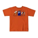 Tardis Bayeux Tapestry Doctor Kids T-Shirt Orange